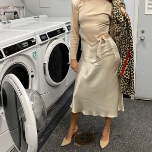 ZARA Satin MIDI Skirt